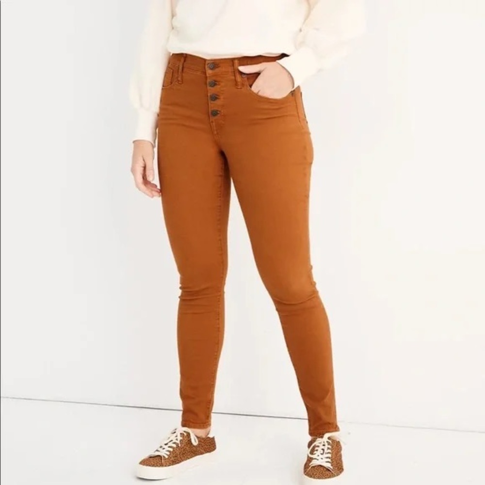 Madewell 9" Mid-Rise Skinny Burnt Sienna Jeans